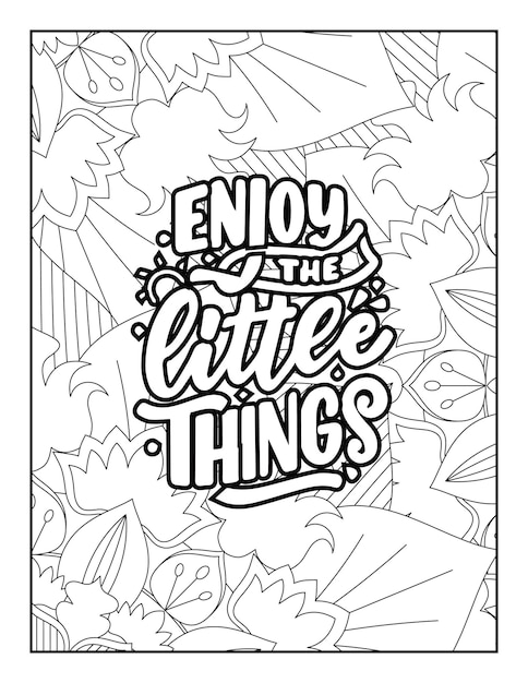 Handdrawn lettering for coloring book Vector illustration Quotes Coloring pages Coloring pages