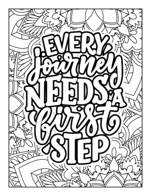 Handdrawn lettering Vector illustration Inspirational quotesQuotes Coloring Pages AdultKids