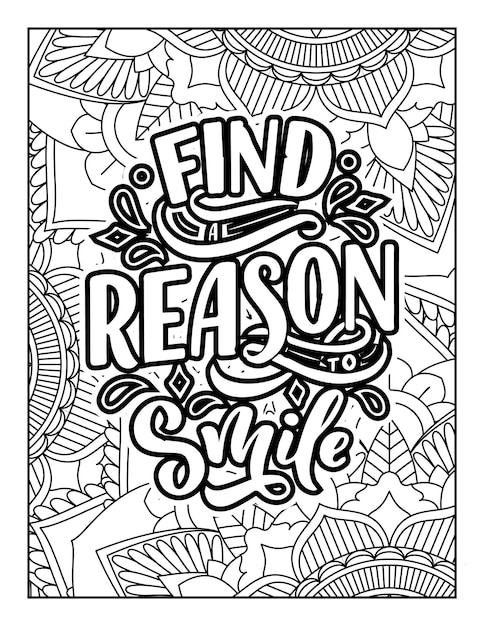 Handdrawn lettering Vector illustration Inspirational quotesQuotes Coloring Pages AdultKids