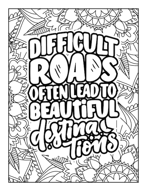 Handdrawn lettering Vector illustration Inspirational quotesQuotes Coloring Pages AdultKids