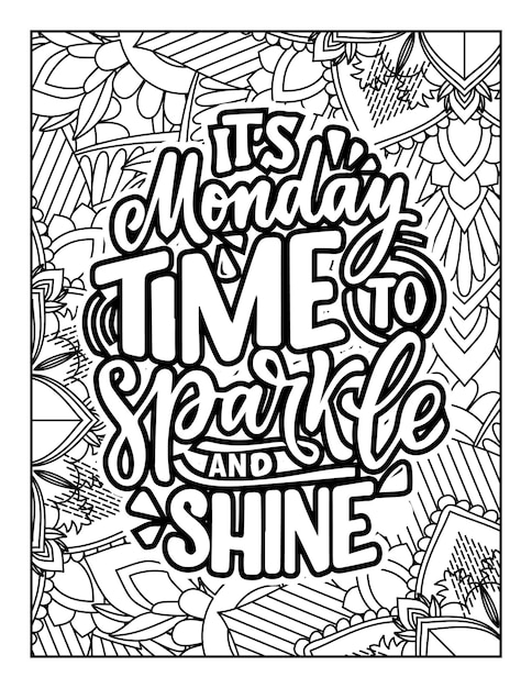 Handdrawn lettering Vector illustration Inspirational quotesQuotes Coloring Pages AdultKids