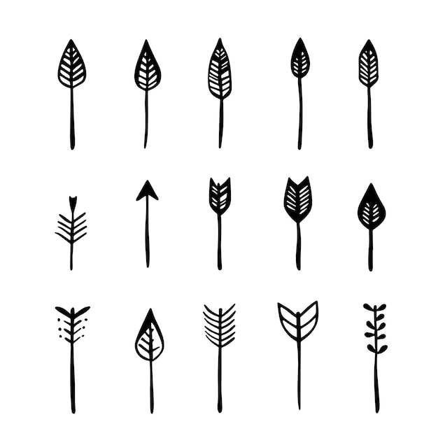 HandDrawn Minimalist Arrows with Geometric and TribalInspired Designs