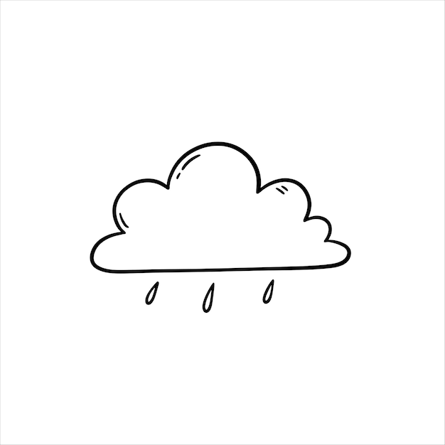 Handdrawn Rainy weather doodle vector illustration