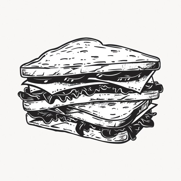 Vector handdrawn sandwich illustration art