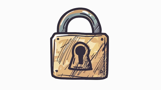 Handdrawn Security Access Icon Vector on White Background