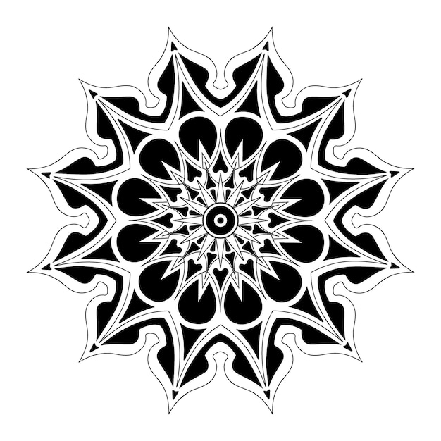 Handdrawn Simple Mandala Vector Drawing