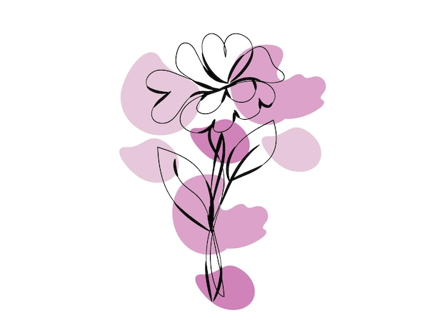 Handdrawn spring flowers collection