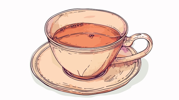 Handdrawn Vector Cup with Coffee Illustration