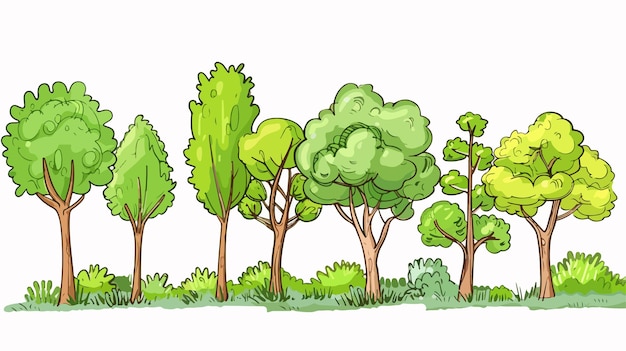 Vector handdrawn vector of forestation as ecology solution