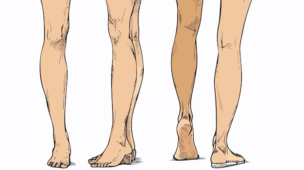 Handdrawn Vector Illustration of Lined Female Legs