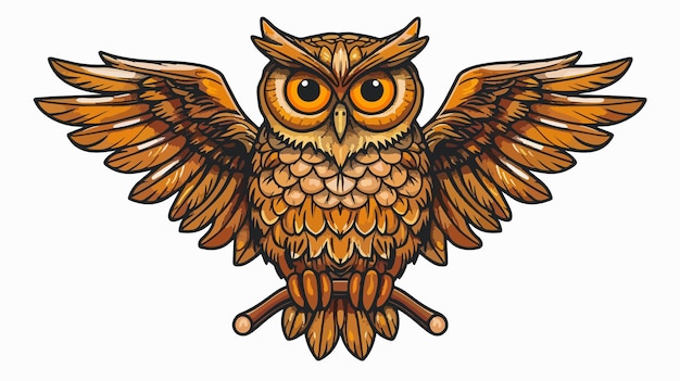 Handdrawn Vector Illustration of Owl Bird for Creative Designs