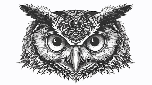 Handdrawn Vector Illustration of Owl Bird for Creative Designs