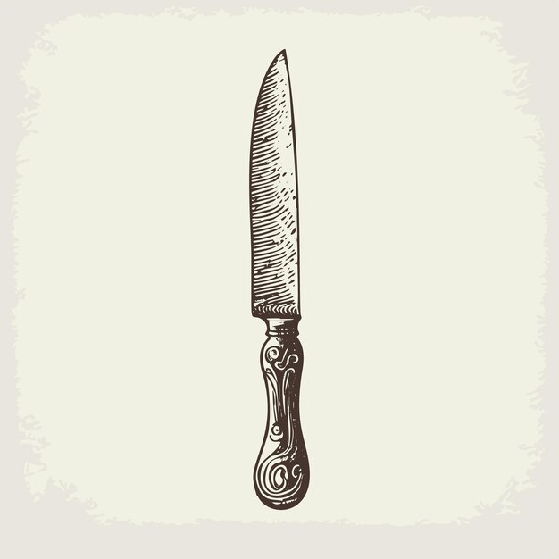 Vector handdrawn vector illustration sketch of a knife