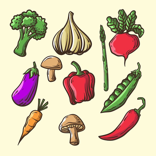 Handdrawn vegetables 