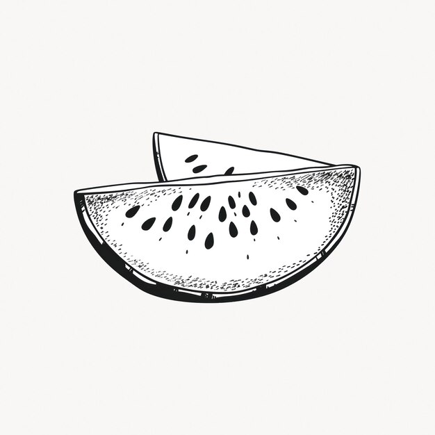 Vector handdrawn watermelon slice illustration