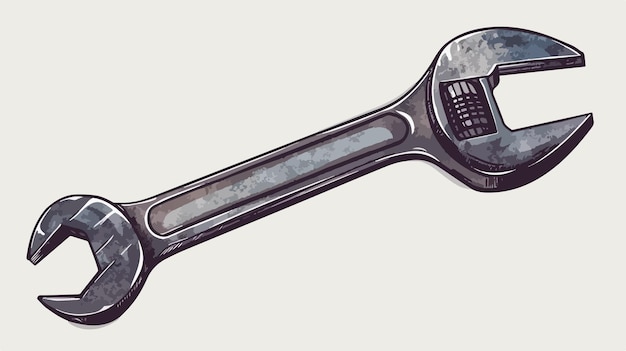 Vector handdrawn wrench tool icon vector illustration