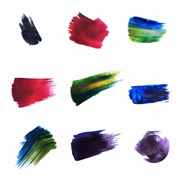 Handmade colourful brush set