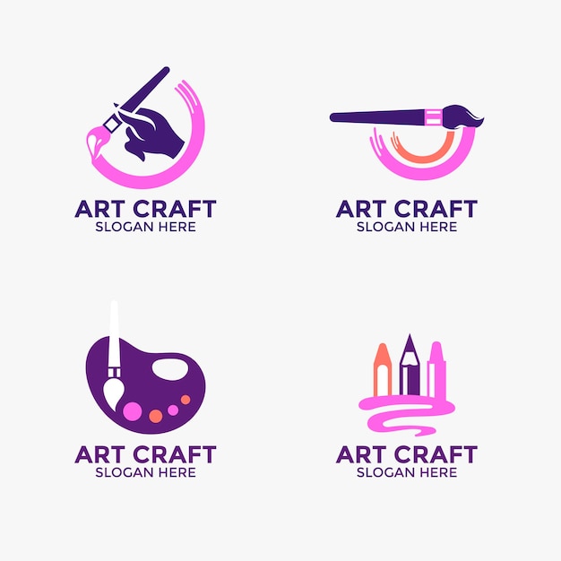 Handmade craft and knitting vector logo design