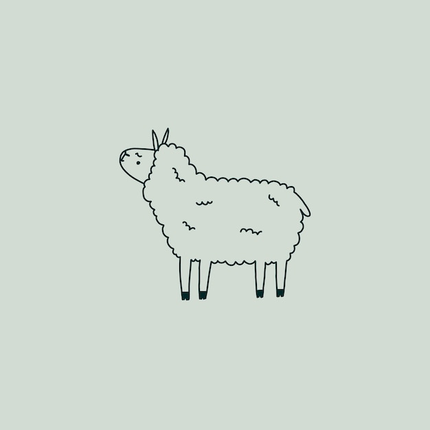 Handmade Farm Cute Sheep Logo