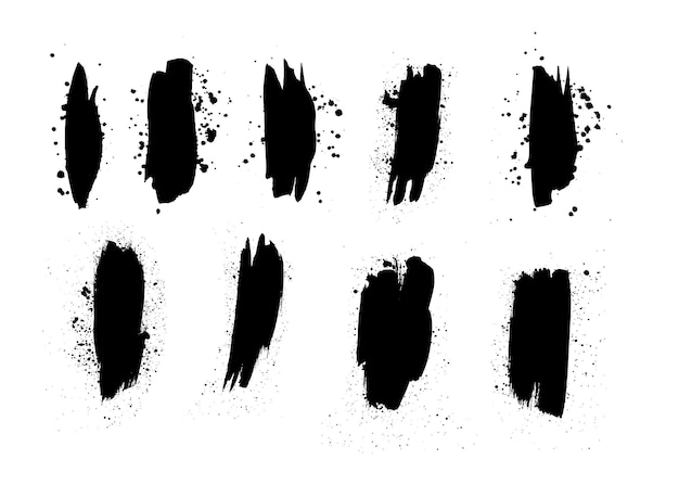 Handmade grunge texture vector Abstract ink drops on white background