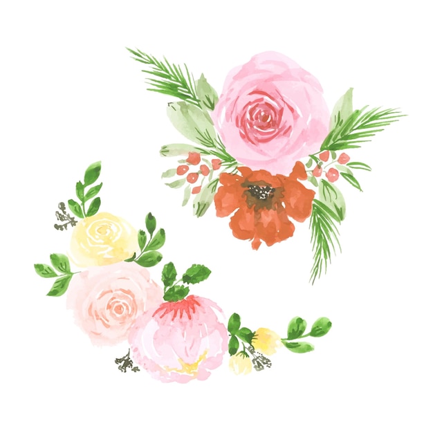 Handmade watercolor floral art Design