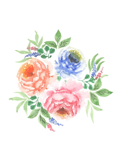 Handmade watercolor floral art