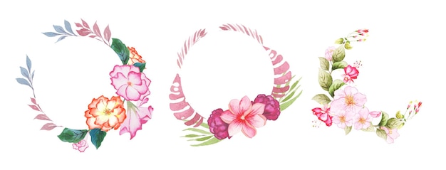 Handmade Watercolor Floral Wreath set