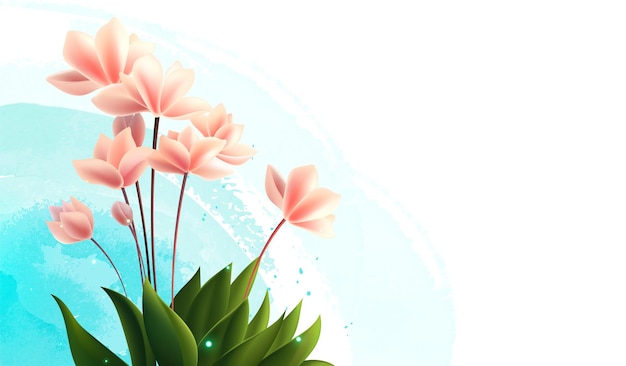 Handpainted vector spring flower background