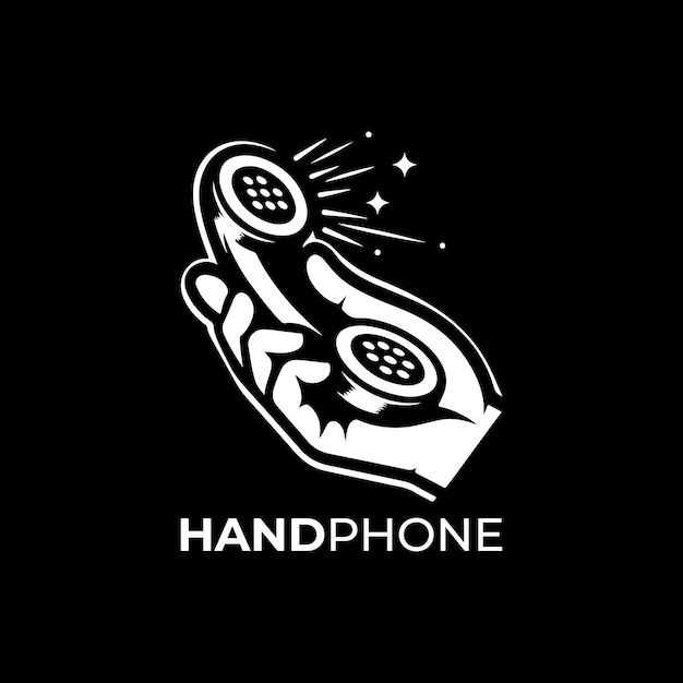 handphone vector logo design icon minimal logo black and white color