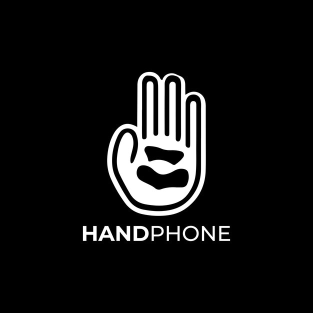 handphone vector logo design icon minimal logo black and white color