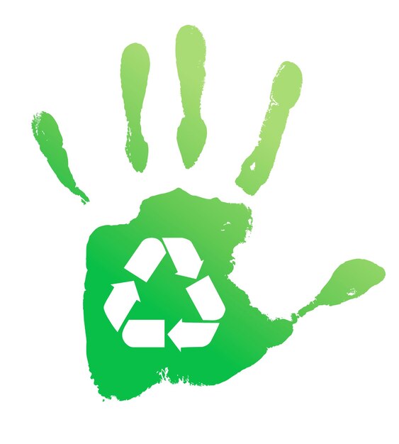 Handprint recycle. Vector illustration