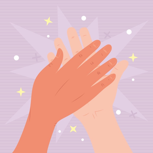 Hands high five illustration design