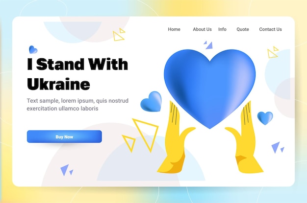 Hands holding blue heart pray for Ukraine peace save Ukraine from russia stop war concept