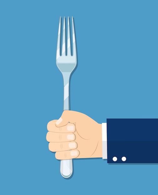 Hands holding fork