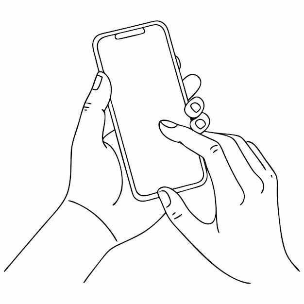 A hands holding smartphone continuous line art illustration vector illustration 10