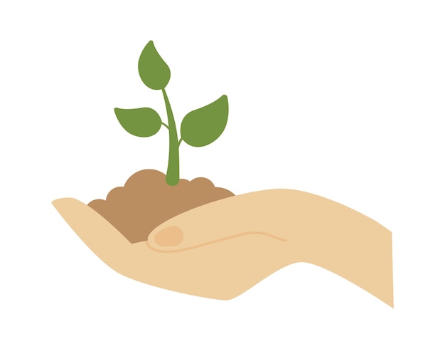 Hands holding sprout Environment Icon Vector illustration