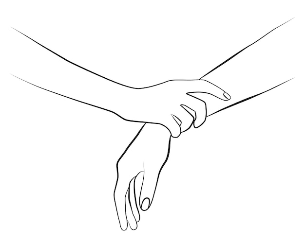 Hands in a line Holding hands Two hands