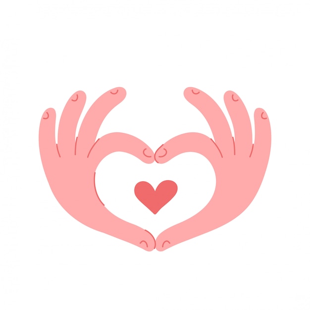 Hands make heart sign