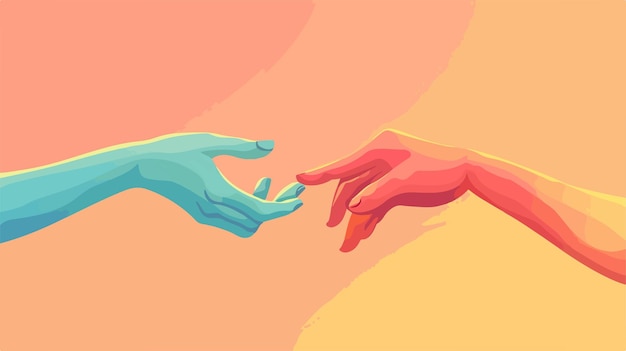 Vector hands making promise vector concept illustration