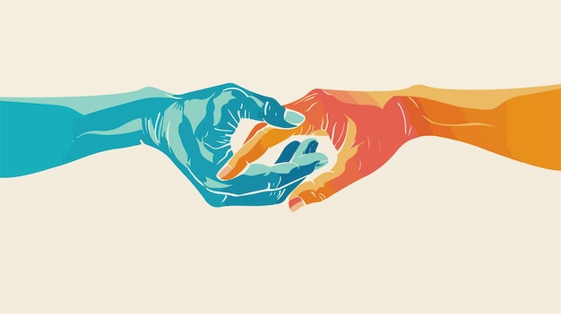 Vector hands making promise vector concept illustration