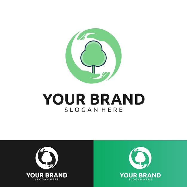 HANDS AND TREE LOGO DESIGN