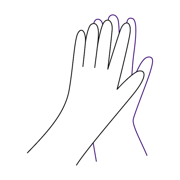 The hands of two lpeople reaching for each other Vector illustration in line style Romantic or friend relationship concept