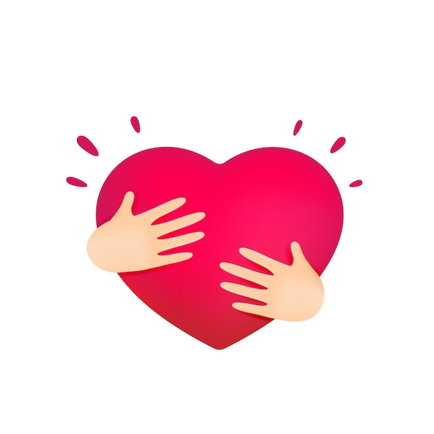 Hands with heart shape illustration