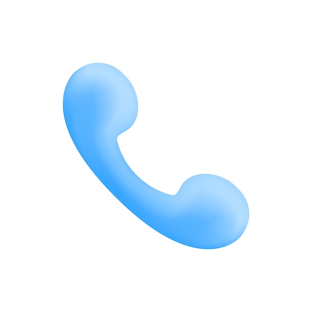 Handset icon in 3d cartoon minimal style Phone Vector illustration