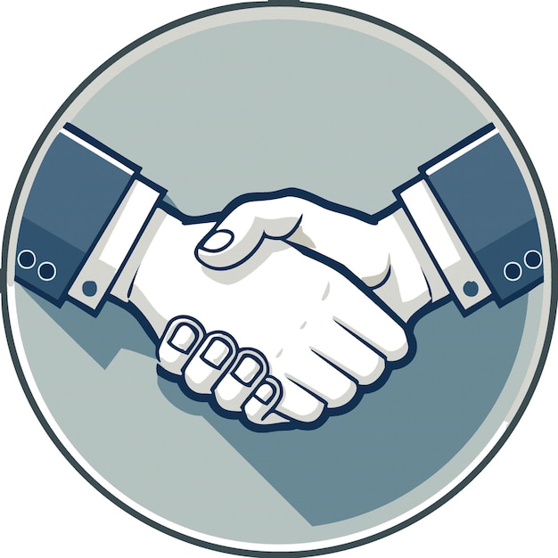 Vector handshake of business partners symbol agreement deal isolated vector illustration