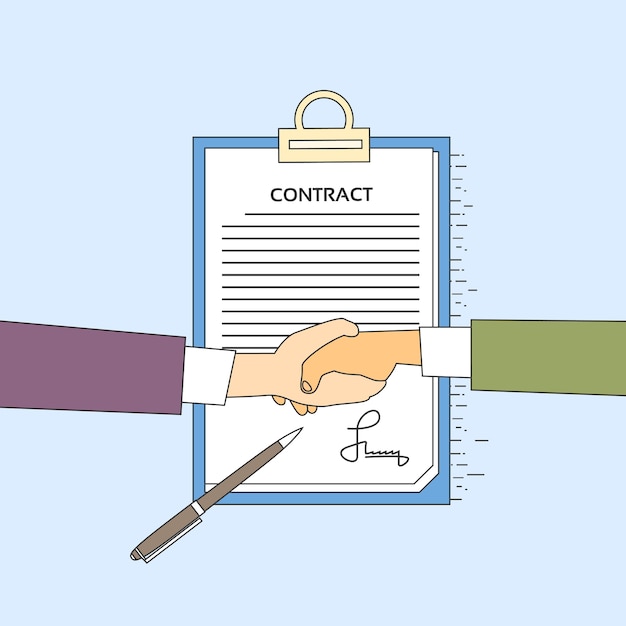 Vector handshake businessman contract 