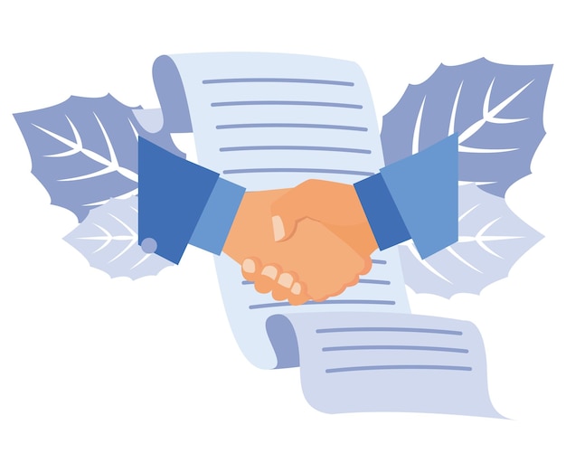 Vector handshake conclusion of a contract successful partnership cooperation flat vector modern illustration