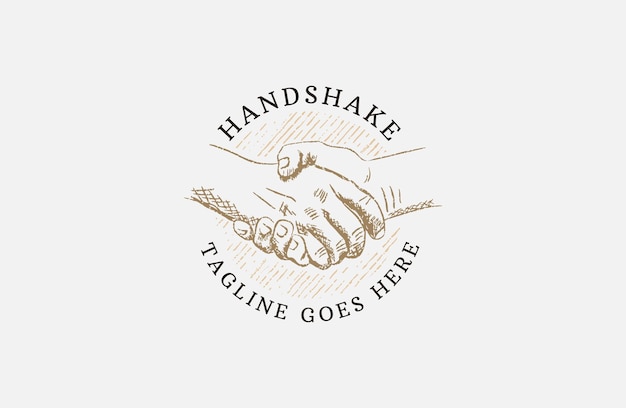 handshake deal logo icon design template flat vector