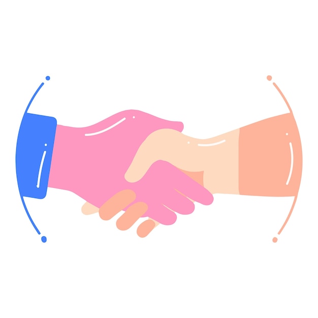 Handshake Friendship in flat style isolated on background