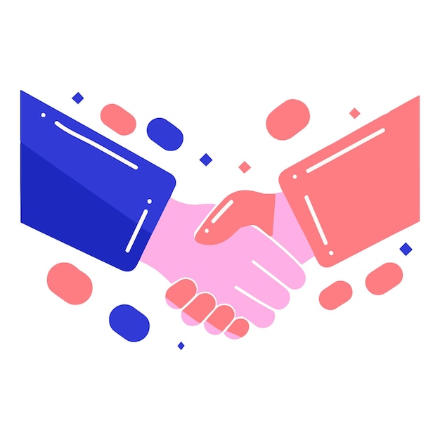 Handshake Friendship in flat style isolated on background